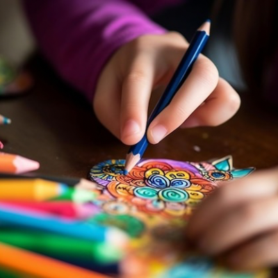 Enfant qui colorie : &agrave; partir de 3 ans, le dessin et les couleurs permettent de d&eacute;coder le langage de son inconscient 